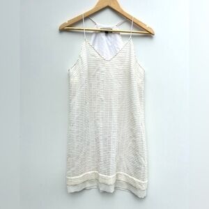 Banana republic Spaghetti strap racerback dress textured cream ivory size 4